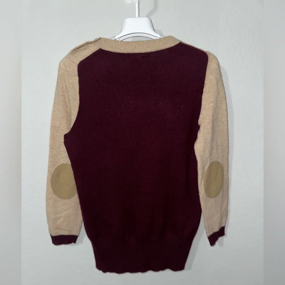 J.Crew Two-Toned‎ Crewneck Wool/Cashmere Blend Crewneck sweater XS